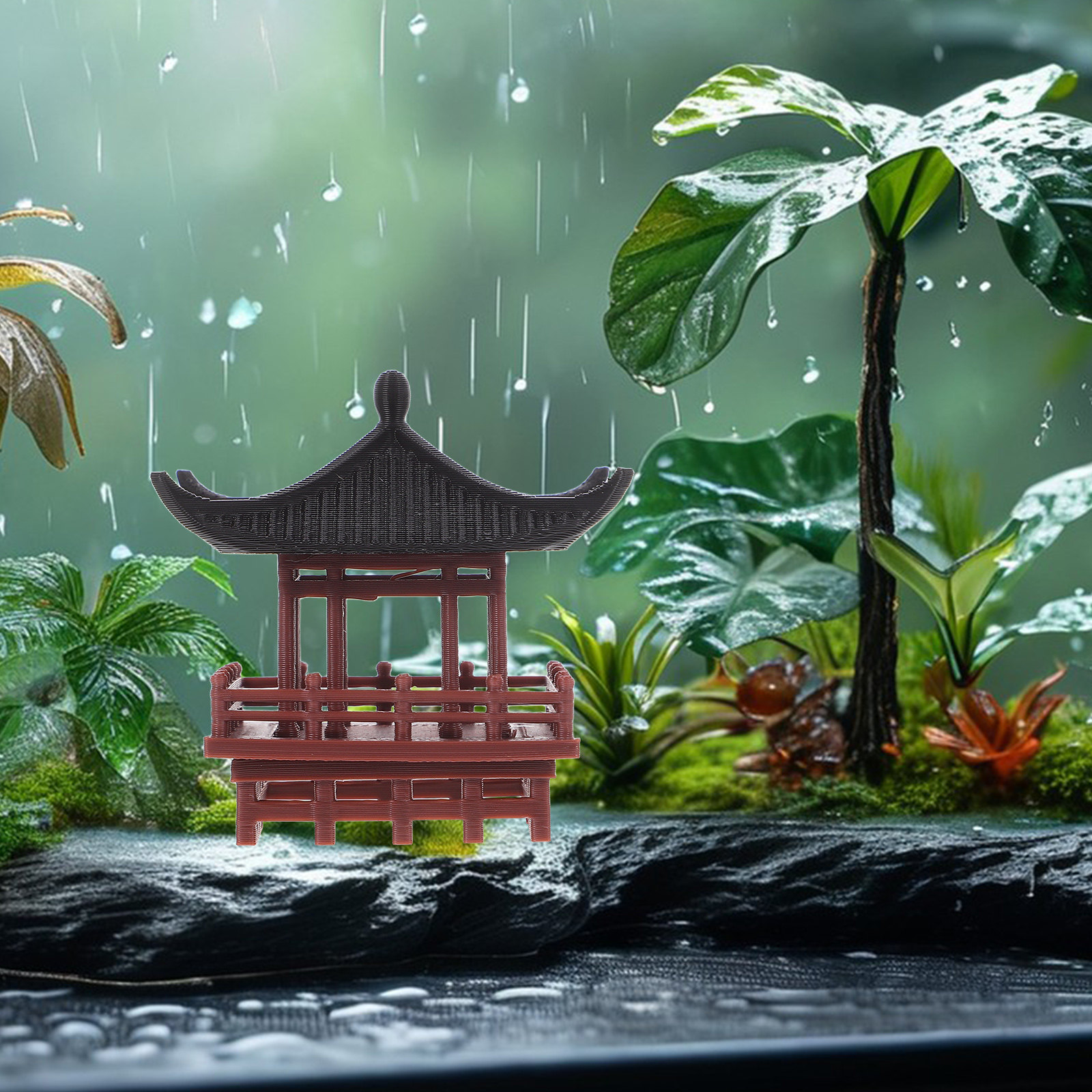 Miniature Chinese Pavilion Orn - đánh giá và giá Bonsai Garden Landscape Design